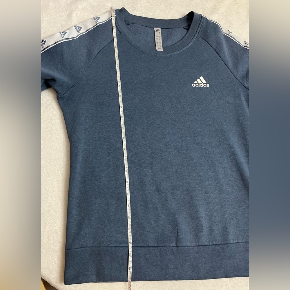 Adidas Women's Tiro Tape Crewneck Sweatshirt. Womens small Blue logo long sleeve - Picture 4 of 10